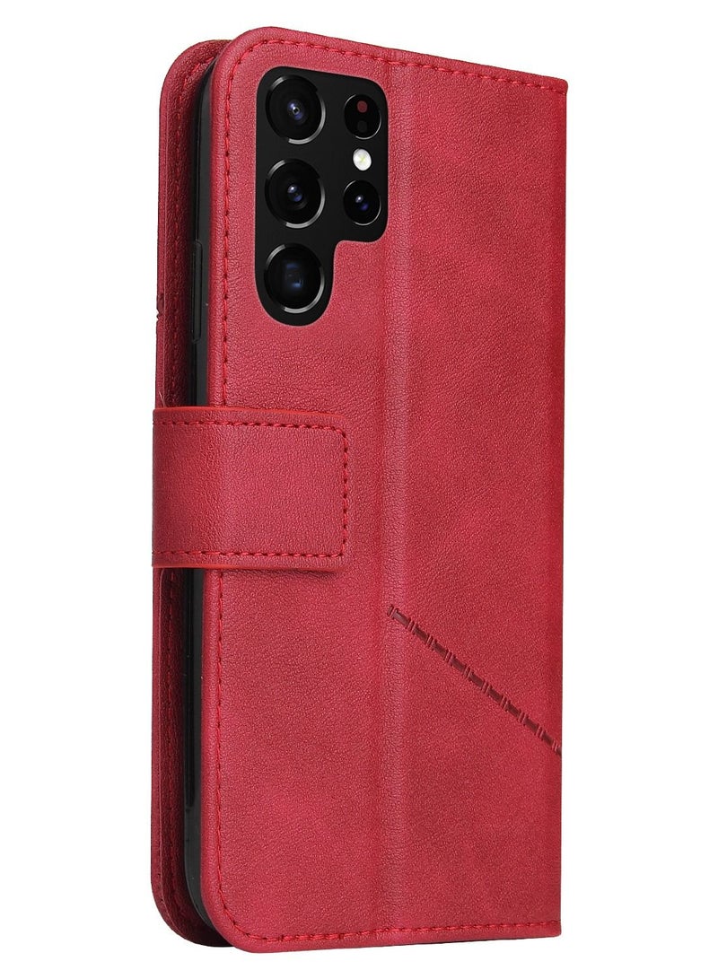 Suteni Magnetic Clasp Flip Cover Card Slots Leather Phone Case for Samsung - Image 1