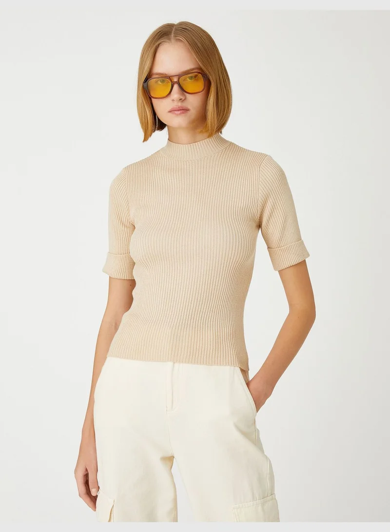 كوتون Turtle Neck Sweater Short Sleeve