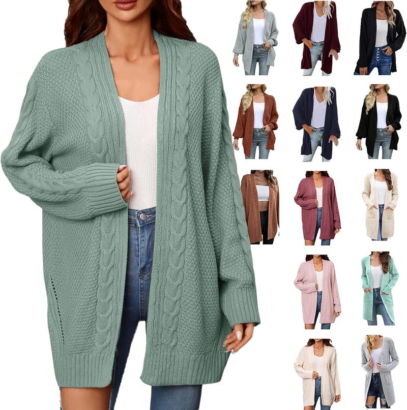 cheekyglo Women's Fall Ribbed Knit Cardigan Sweater, Slim Winter Long Sleeve Sweater Popcorn Cardigans for Women - Image 1