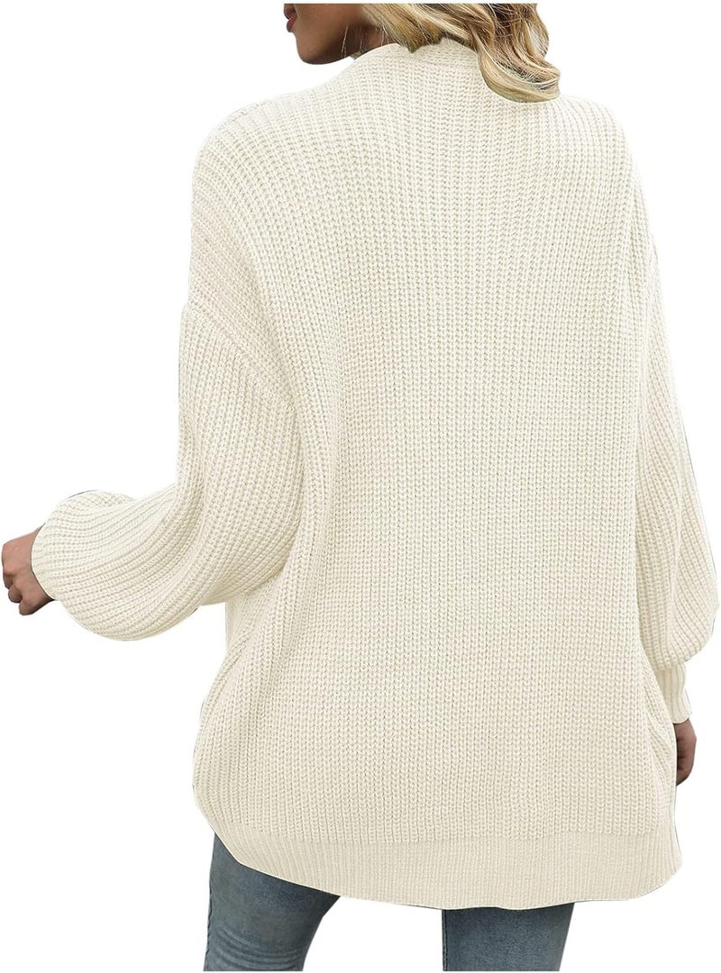 cheekyglo Women's Fall Ribbed Knit Cardigan Sweater, Slim Winter Long Sleeve Sweater Popcorn Cardigans for Women - Image 5