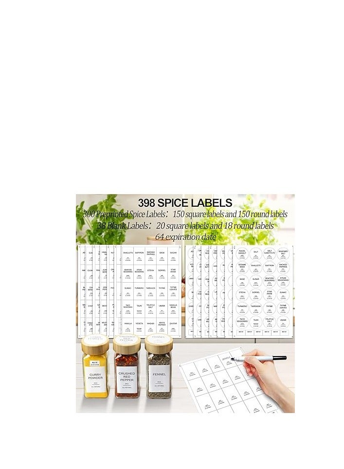 Iceprene Glass Spice Jars Set, with Sealed Bamboo Lids and 398 Labels, Empty Square Spice Jars, Spice Organizer, with Spray, Funnel, Brush and Pen Caps, 120ml, 24 Pieces - Image 2