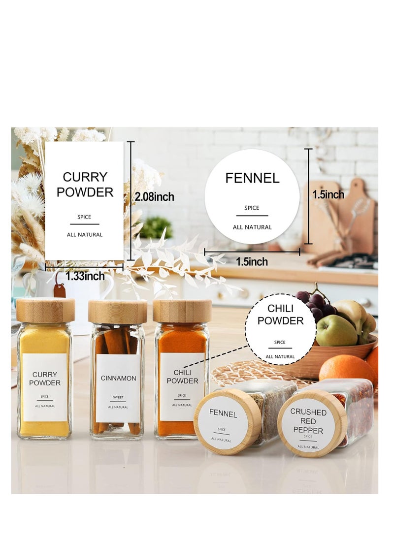 Iceprene Glass Spice Jars Set, with Sealed Bamboo Lids and 398 Labels, Empty Square Spice Jars, Spice Organizer, with Spray, Funnel, Brush and Pen Caps, 120ml, 24 Pieces - Image 5