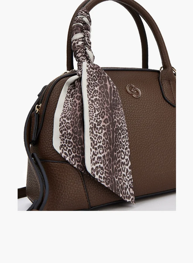 Celeste Solid Tote Bag with Double Handle and Scarf Accent