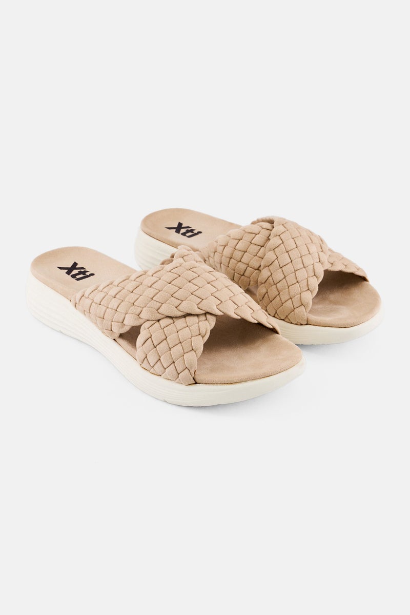 Xti Women Slip On  Slippers, Beige - Image 1