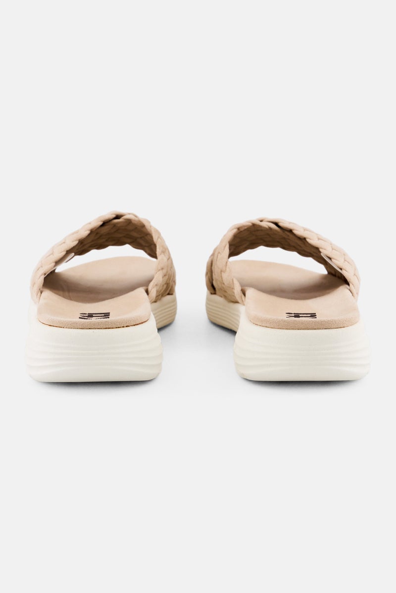 Xti Women Slip On  Slippers, Beige - Image 4