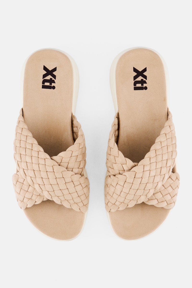 Xti Women Slip On  Slippers, Beige - Image 3