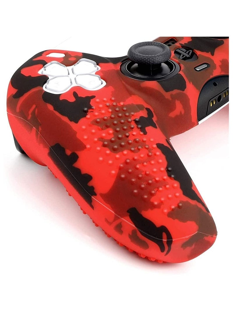Y&D Silicone Shell Accessories For PS5 Wireless Controller Handles With Non Slip Dust Protection Cover, Handle x 1, Thumb 10 (Red Camouflage)  - Image 3