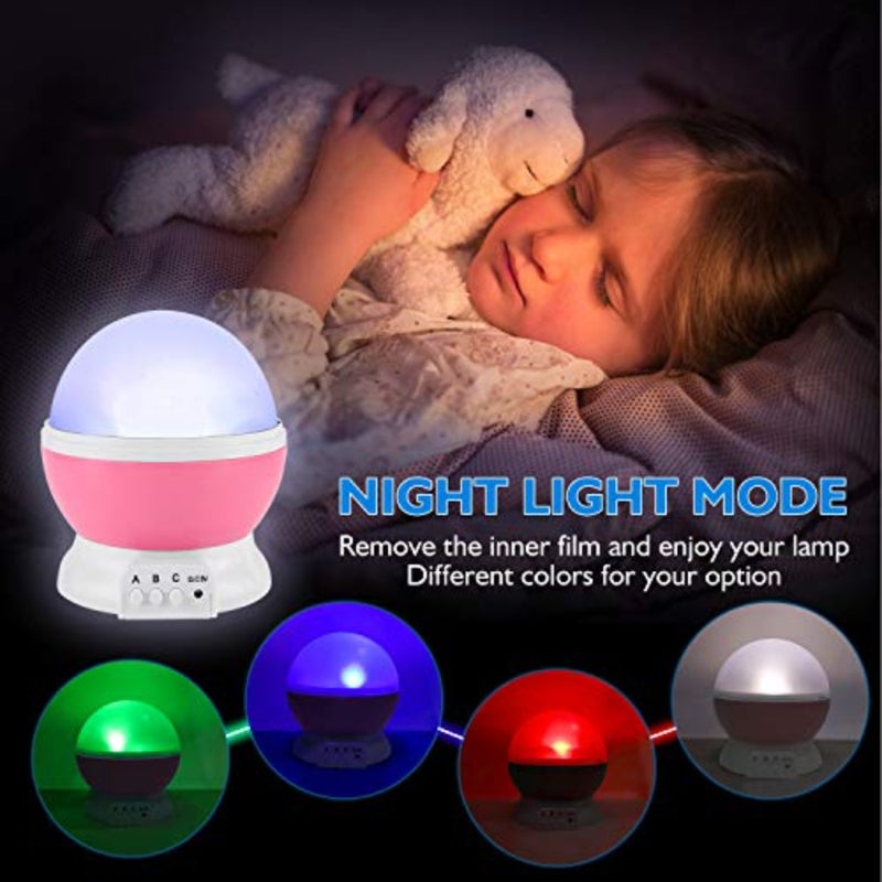 Night Light for,Night Light Nebula 360 Degree Rotation - 4 LED Bulbs 12 Light Color Star Projector Changing with USB Cable, Romantic Gifts for Men Women - Image 4