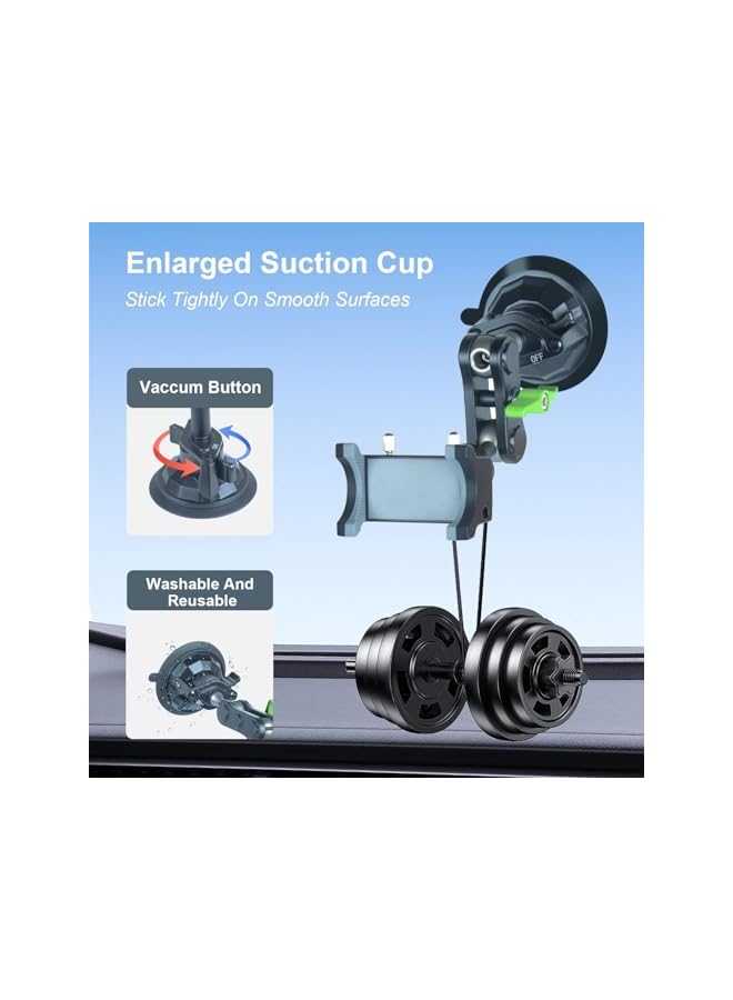 Green Tiger Car Phone Mount Video Recording Universal Magic Arm Suction Car Phone Holder Mount Windshield Window Glass Dashboard Vlog Shooting Car Phone Mount for All Smartphones & Cars - Image 5