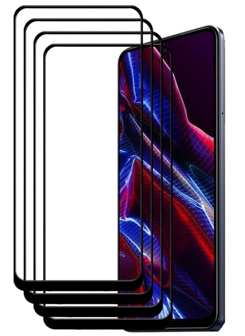 ACLIX 4 Pieces Antistatic ESD Dustproof Premium Quality High Definition Tempered Glass Screen Protector Designed For Xiaomi Poco X5 - Image 1