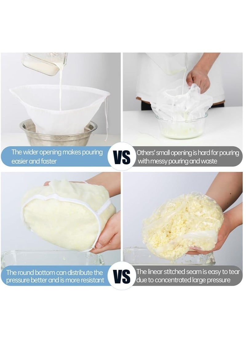 Generic 3 Pack (Three Different Sizes) Bowl Shape Nylon Nut Milk Bag, Reusable Cheese Clothes Bag for Filtering, Fine Mesh Food Strainer Bag, Cold Drink Bag for Almond Milk, Tea  - Image 5