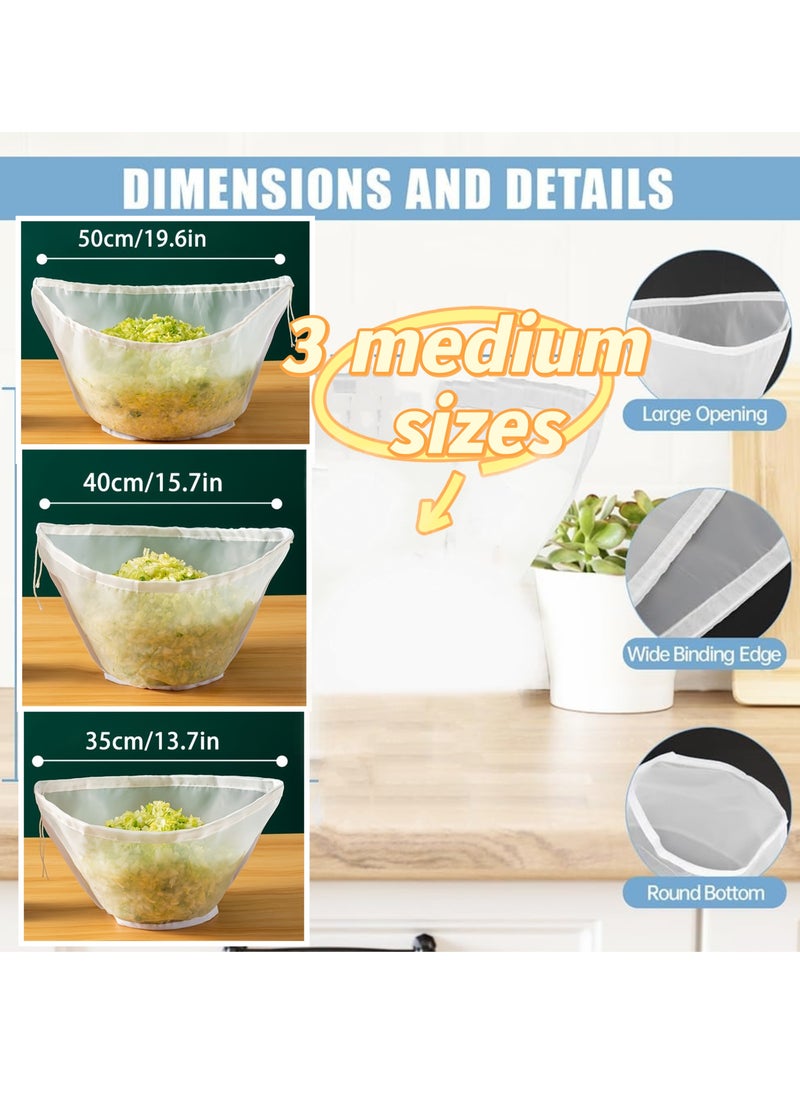 Generic 3 Pack (Three Different Sizes) Bowl Shape Nylon Nut Milk Bag, Reusable Cheese Clothes Bag for Filtering, Fine Mesh Food Strainer Bag, Cold Drink Bag for Almond Milk, Tea  - Image 2