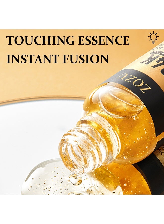 زوزو جوهر الذهب عيار 24 قيراطا ، مصل الببتيد للوجه ، حمض الهيالورونيك ، حمض الهيالورونيك المرطب ، سيروم الوجه المضاد للشيخوخة بحمض الهيالورونيك ، للبقع الداكنة والخطوط الدقيقة ، للعناية ببشرة النساء (30 مل) - Image 5