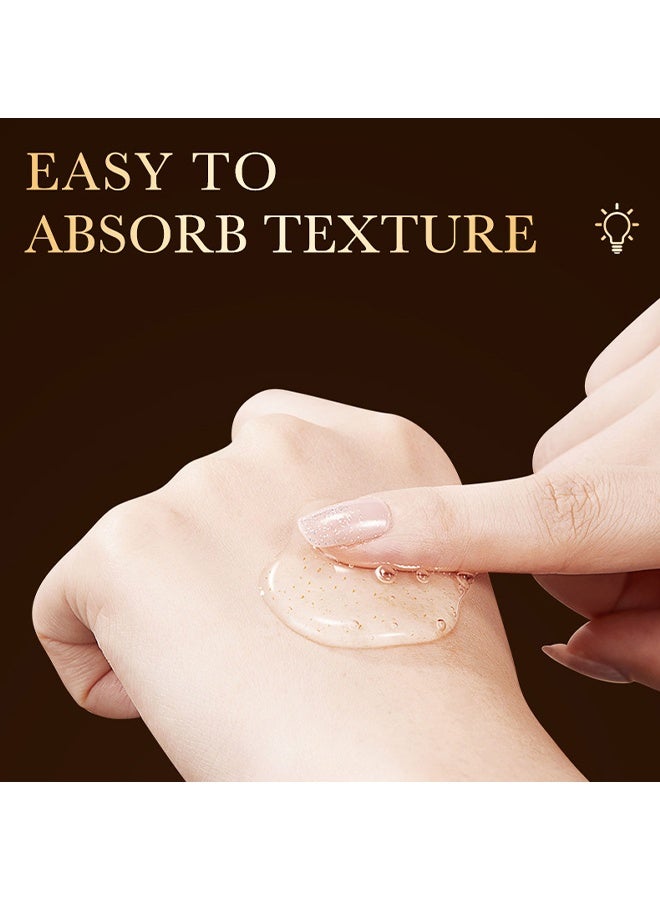 زوزو جوهر الذهب عيار 24 قيراطا ، مصل الببتيد للوجه ، حمض الهيالورونيك ، حمض الهيالورونيك المرطب ، سيروم الوجه المضاد للشيخوخة بحمض الهيالورونيك ، للبقع الداكنة والخطوط الدقيقة ، للعناية ببشرة النساء (30 مل) - Image 4