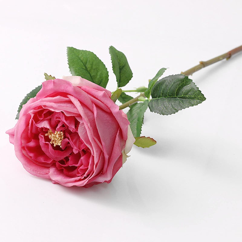 UKELER Real Touch Austin Roses 4 Pcs Artificial Flowers Rose Red Fake Silk Flowers for Home Decor Flower Arrangement Wedding Party Decoration - Image 2