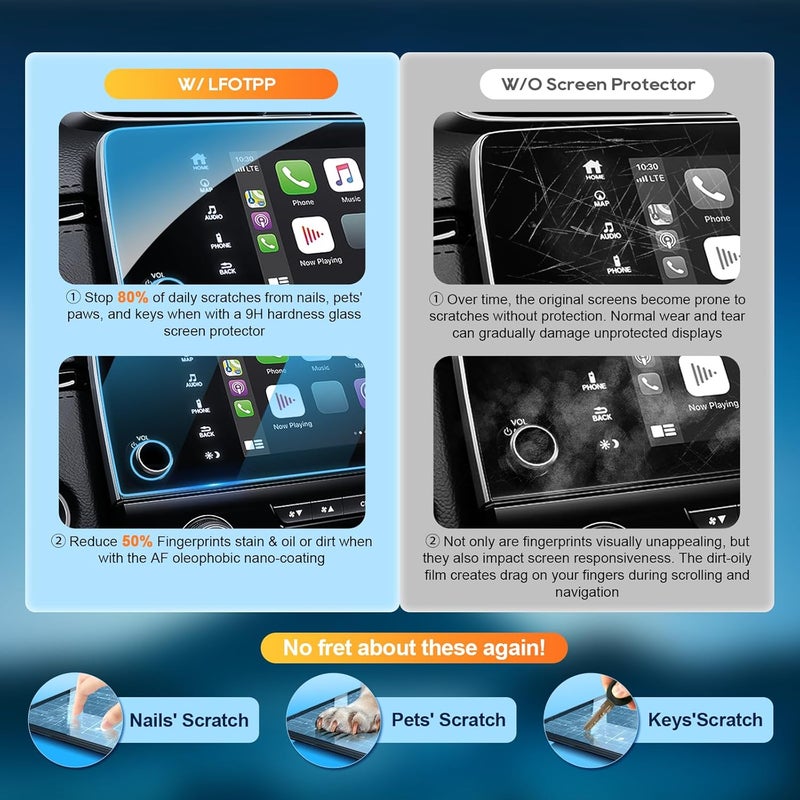 LFOTPP Tempered Glass Car Navigation Screen Protector for Honda CRV EX EX-L Touring 7in - Image 2