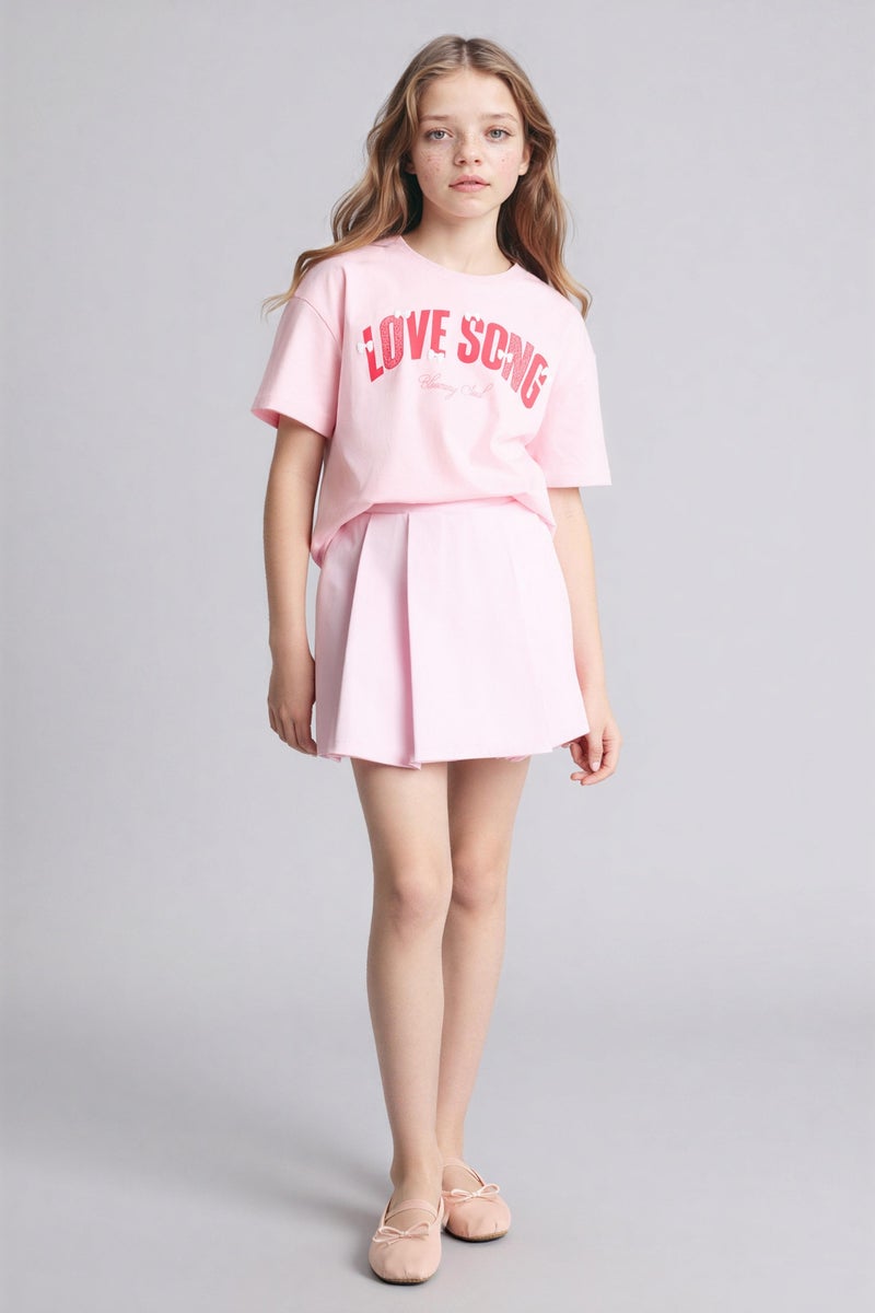 DeFacto Pink Girl Girl Gabardine Skirt Casual - Image 2
