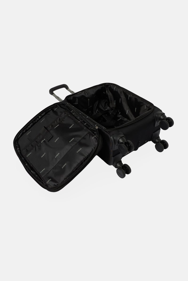 ICEBERG 20 Inch Brand Logo Compact Spinner Luggage, Black - Image 5