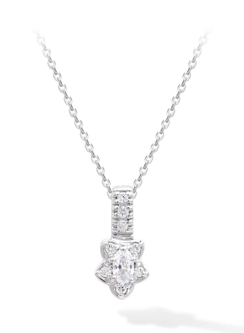 AWNL Pearl of the Moon Women's Necklace - Pendant with CZ Diamond and Sterling Silver, Middle East Exclusive Collection - Image 2