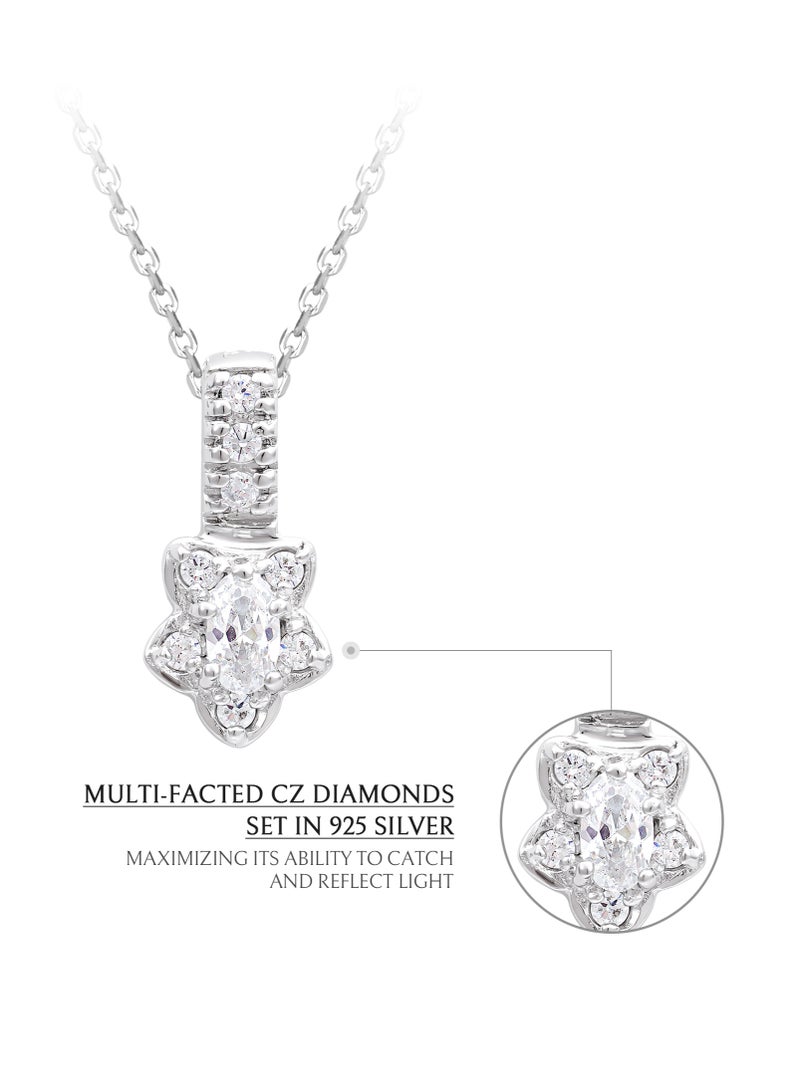 AWNL Pearl of the Moon Women's Necklace - Pendant with CZ Diamond and Sterling Silver, Middle East Exclusive Collection - Image 5