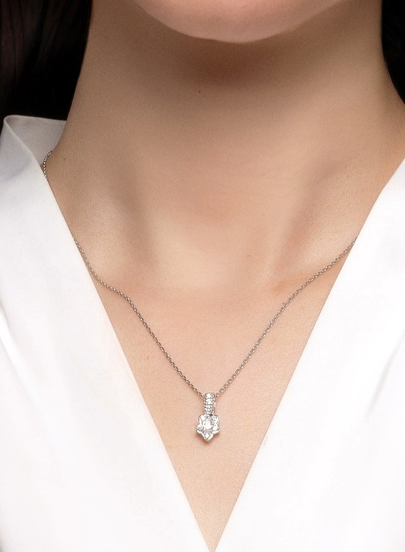 AWNL Pearl of the Moon Women's Necklace - Pendant with CZ Diamond and Sterling Silver, Middle East Exclusive Collection - Image 3