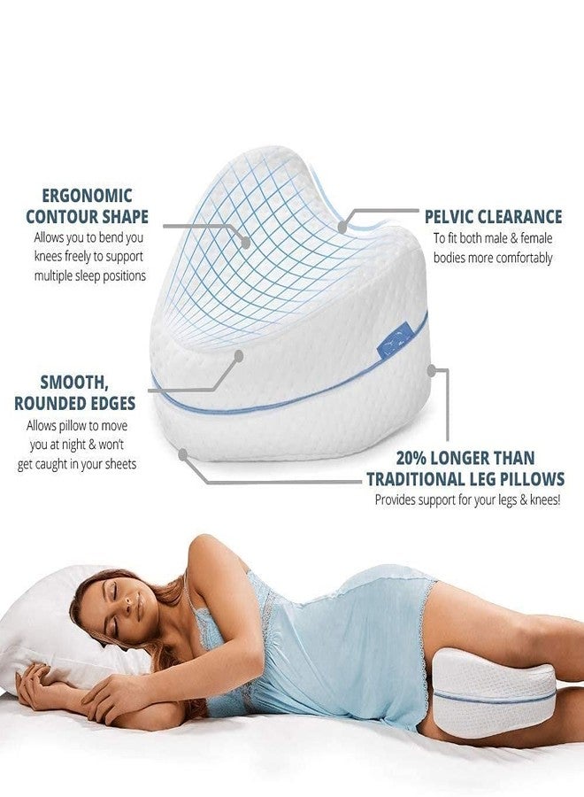 Ghanu Leg Pillow Knee Wedge Pillow For Sleeping Sciatica Back Hip Joint Pain Relief Contour Thigh Pillow Leg Pad Support Cushion - Foam, Blue - Image 2