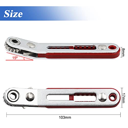 Eyech Mini Ratchet Wrench Screwdriver,1/4 Inch Hex Screwdriver Bit Drive Ratchet Wrench Elbow Head & Flat Head Reversible Drive Handle - Image 2
