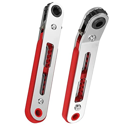 Eyech Mini Ratchet Wrench Screwdriver,1/4 Inch Hex Screwdriver Bit Drive Ratchet Wrench Elbow Head & Flat Head Reversible Drive Handle - Image 1