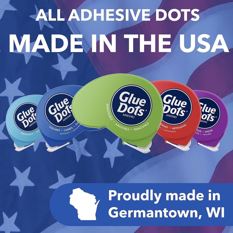 Glue Dots نقاط الغراء، نقاط قابلة للإزالة، موزع Dot N' Go، مزدوج الجوانب، 3/8 بوصة، 200 نقطة، شريط غراء للحرف اليدوية، نقاط لاصقة، بديل الغراء السائل، شفاف - Image 5
