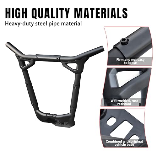 SLORIMOD Rear Bumper for Can Am Maverick R 2024+, Combined Heavy Duty Rear Pre-Runner Bumper Rear Brush Guard Protector for Can Am Maverick R MAX X RS 2024-2025 Models Accessories, Replace #715007172 - Image 3