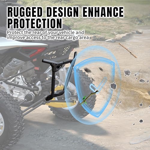 SLORIMOD Rear Bumper for Can Am Maverick R 2024+, Combined Heavy Duty Rear Pre-Runner Bumper Rear Brush Guard Protector for Can Am Maverick R MAX X RS 2024-2025 Models Accessories, Replace #715007172 - Image 4