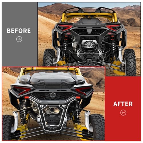 SLORIMOD Rear Bumper for Can Am Maverick R 2024+, Combined Heavy Duty Rear Pre-Runner Bumper Rear Brush Guard Protector for Can Am Maverick R MAX X RS 2024-2025 Models Accessories, Replace #715007172 - Image 2