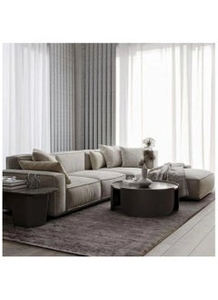 Generic Mardod Saudi L-Shaped Corner Sofa Made of Swedish Wood with Linen Fabric, Size 300/180 x 85 x 85 cm - Beige - ART01830  - Image 1