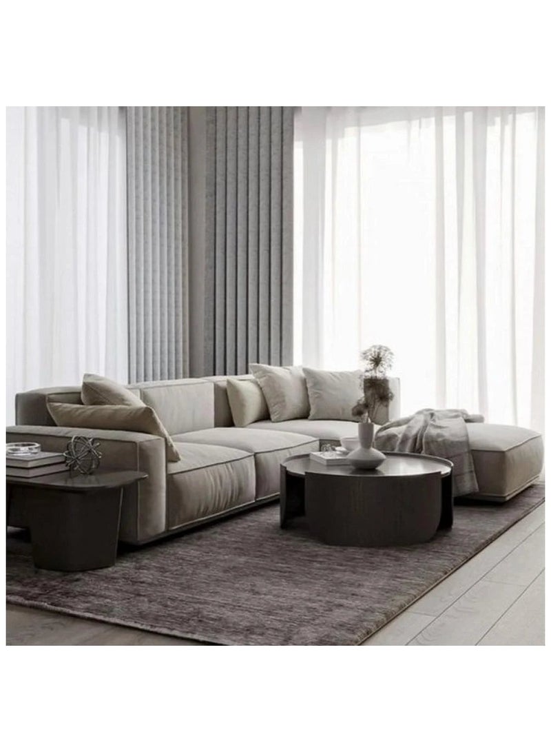 Mardod Saudi L-Shaped Corner Sofa Made of Swedish Wood with Linen Fabric, Size 300/180 x 85 x 85 cm - Beige - ART01830 - Image 1