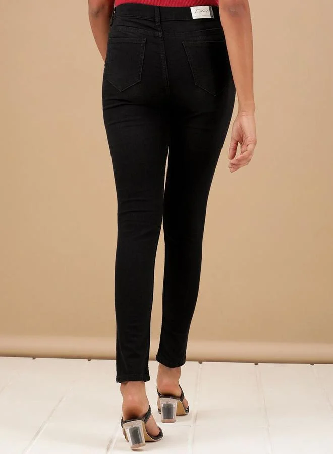 Freehand Freehand Women Black Skinny Fit Solid Jeans