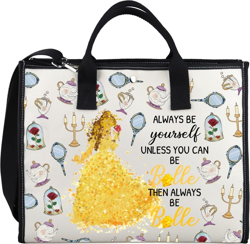 XYANFA Beauty Movie Makeup Bag Beast Fans Gift Belle Princess Birthday Gift Fairy Tales Cosmetic Bag (ALWAYS BE Bellle tote bag)