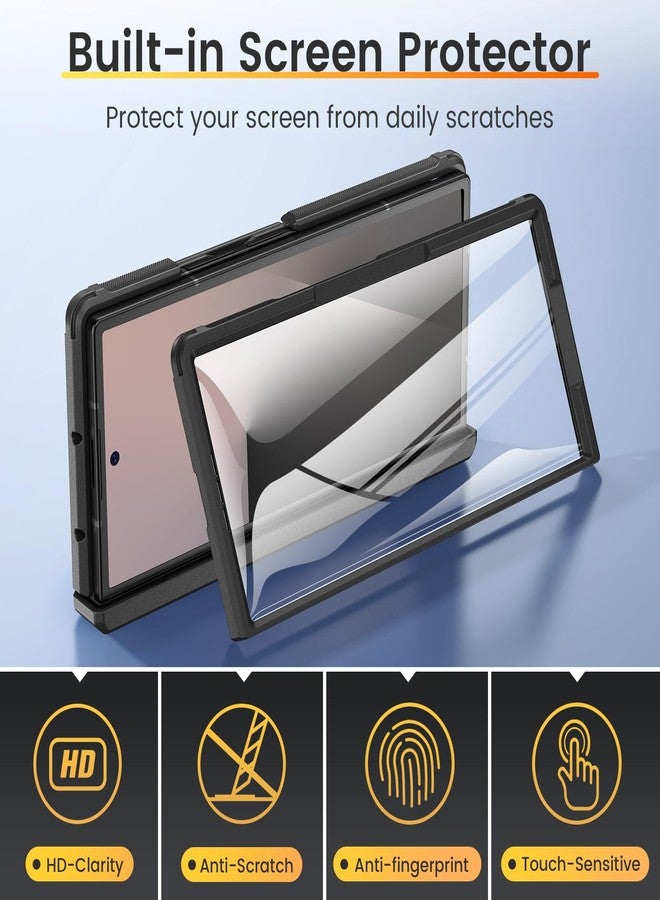 VEGO for Z-Fold-7-Case, Built-in Screen Protector & S Pen Holder [Invisible Kickstand][Hinge Protection] Support Wireless Charging Full-Body Shockproof Anti-Slip Hard Case for Samsung Z Fold 7-Black - Image 5