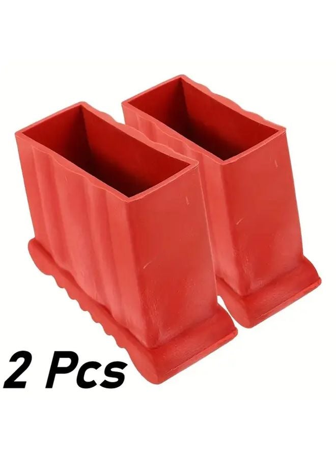 2pcs Heavy Duty Red Anti Slip Ladder Foot Covers Serrated Base MOLLE Grip - Image 2