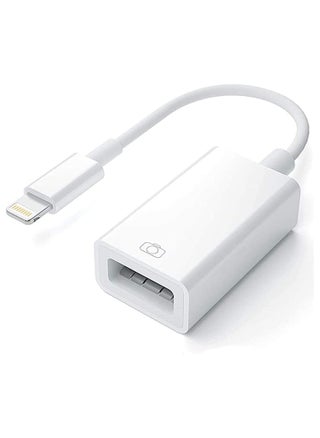 Lightning to USB Camera Adapter , 3.0 OTG Data Sync Cable for iPhone/iPad, Support Card Reader, Flash Drive, Mouse, Keyboard and Hubs, Plug and Play App Free, White - pzsku/Z9BEF19A13B8FA06EDD2DZ/45/1751642183/f3208dc1-d79b-4ac4-9588-ba15165056ba