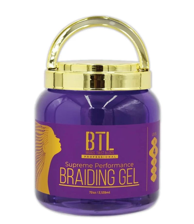 BTL Braiding Gel Supreme 72 Oz Bulk Super Size Jar  Ultimate Hair Styling Solution for Braids Locs  Twists  LongLasting Strong Hold  NonGreasy  Lightweight Formula  Natural Ingredients for Healthy Hair Growth