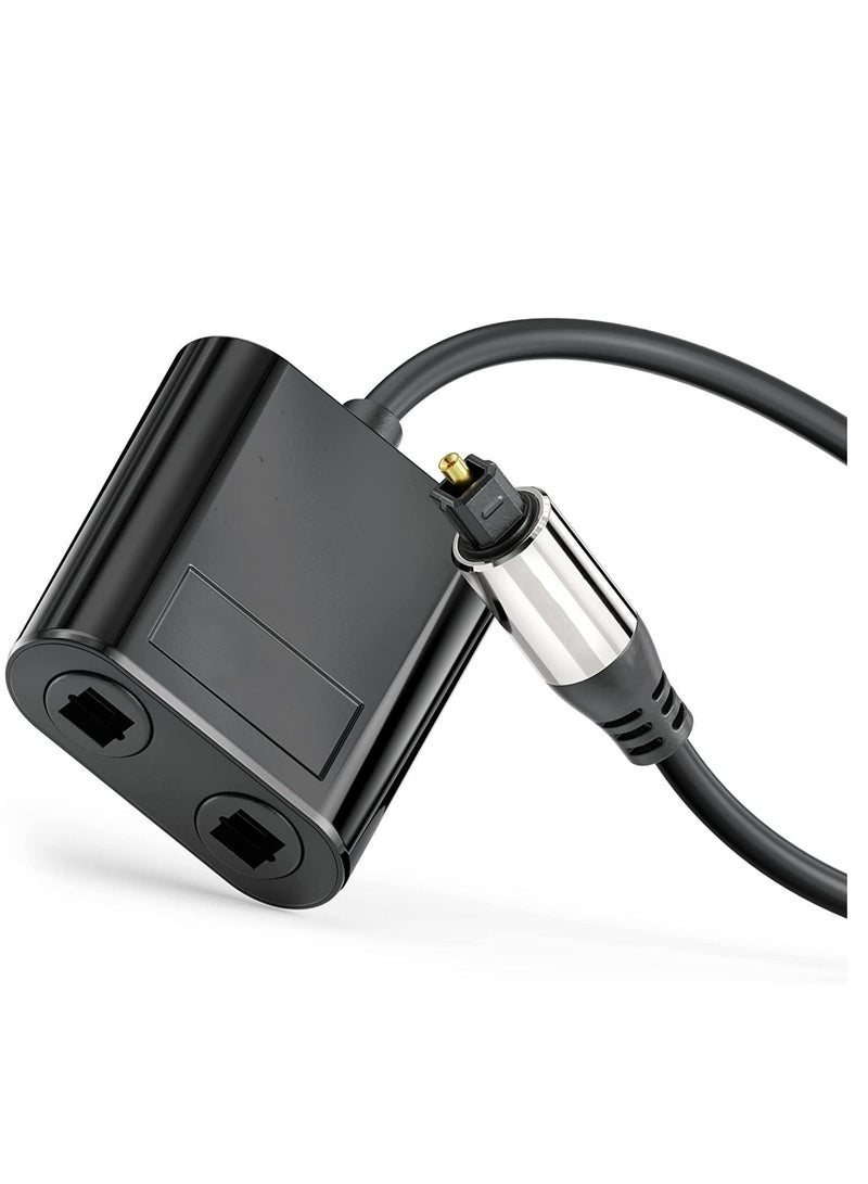 Captaintech Port Optical Audio Cable Splitter, Optical Fiber Audio Splitter 1 in 2 Out Support LPCM 2.0, Dolby Digital, DTS 5.1 for DVD/CD Player, Xbox, TV, PS4/PS5, Home Theatre, Receiver, Sound Bar - Image 2