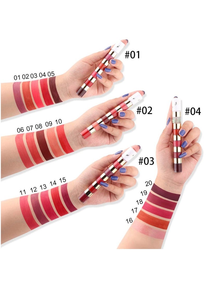 SYOSI Lipstick Set Liquid Matte 20 Colors Lip Stick for Dark Skin Women, Dark Red Mat Matt Long Lasting 24 Hour lipstick lapiz mate - Image 5