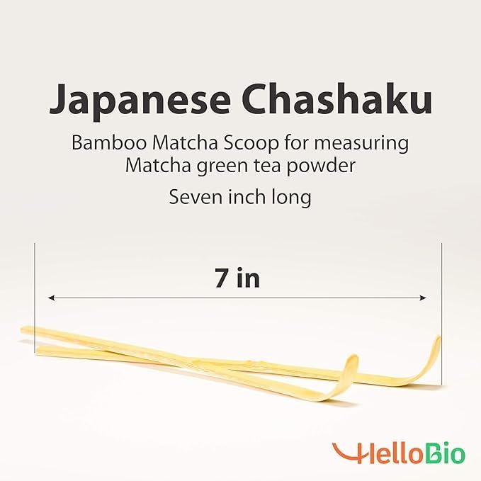 HelloBio Japanese Chashaku | 10 pcs x Bamboo Matcha Scoop for Measuring Matcha Green Tea Powder | Spoon for Traditional Tea Ceremony - Image 3