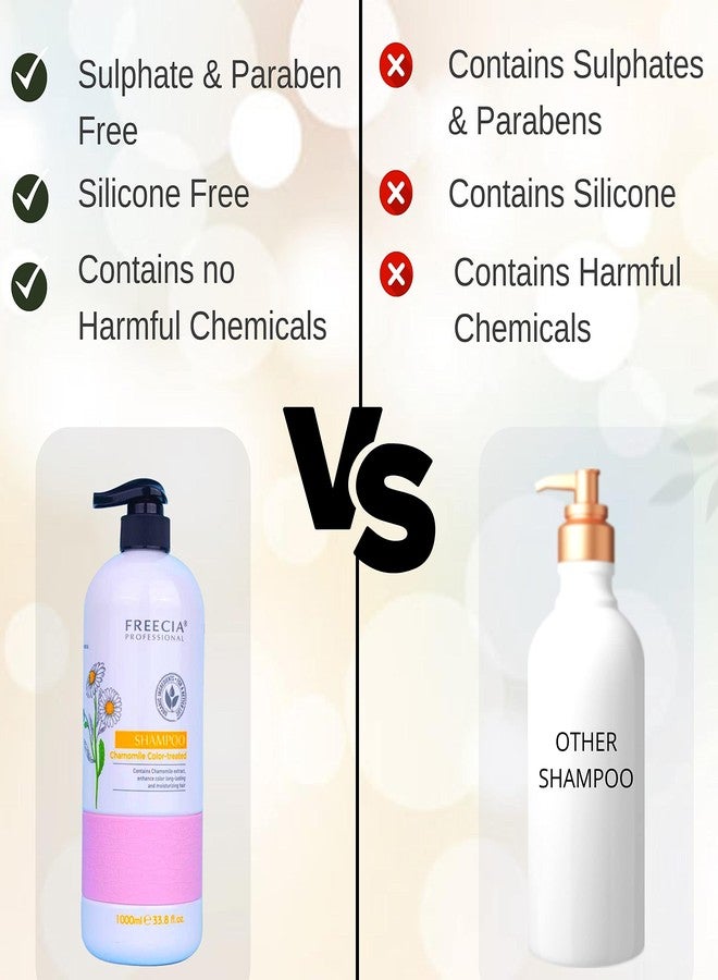 FREECIA® Professional Chamomile Color Treated Shampoo Anti-Dandruff | Hair Nourishment | Best Shampoo & Conditioner | Bring Shine Smoothness | Knot-Free Look| Unisex | 1000ml - Image 5