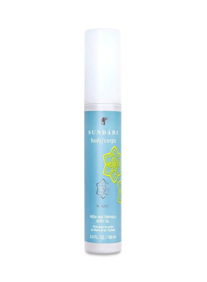 SUNDARI Neem and Triphala Body Oil - 3.4 Fl Oz, Nourishing Ayurvedic Formula, Deep Hydration, Skin Softening & Rejuvenation, All-Natural Ingredients - Image 1
