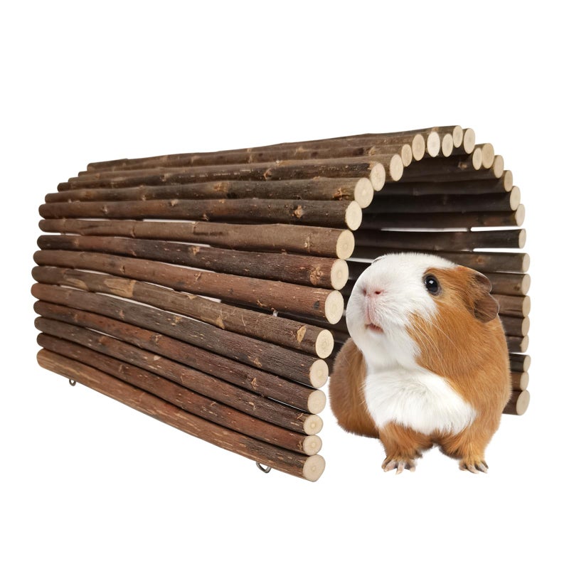 AGGQQA Guinea Pig Hideout Rabbit Hide Rat Cage Accessories Extra Large Wooden Tunnel Hut Hideaway for Pig Hideout Tortoise Hedgehog Ferret and Chinchilla - Image 2
