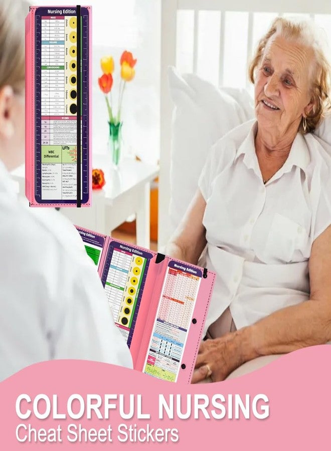 Vuzvuv Nursing Foldable Plastic Clipboard 3 Layers with Medical Edition Cheat Sheets, Pink Pocket Foldable Nurse Clip Boards Notepad for Students,Doctors and Medical Staff - Image 5