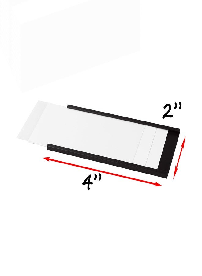 Realth C Channel Magentic Label Holders 30 Pack 2'' x 4'' with Paper Inserts and Clear Plastic Protectors, Magnetic Data Card Holders File Cabinet Labels for Metal Racks and Shelves - Image 2