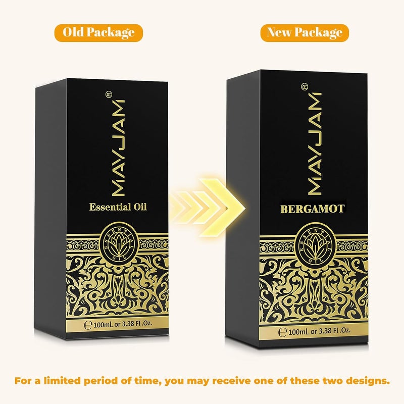 زيت البرغموت العطري من MAYJAM، زيوت عطرية نقية ممتازة، 3.38 أونصة سائلة حجم كبير للمبخرات صنع صابون الشموع، مثالي للاستخدام المنزلي المكتبي السيارة اليوجا - Image 4
