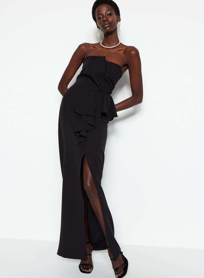 trendyol Black Woven Long Stylish Evening Dress, Night Graduation Dress (Tprss23Ae00005) - Image 3